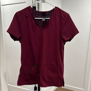Koi Women's Burgundy Scrub Set